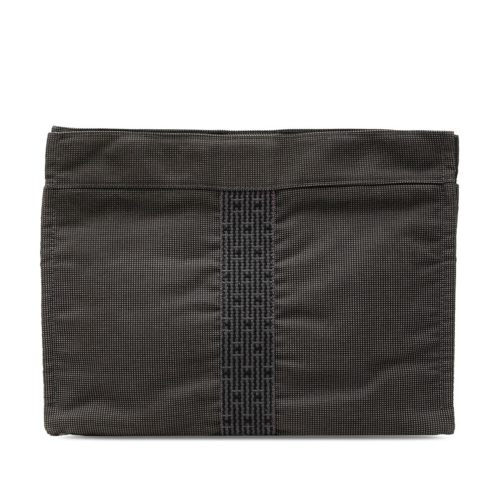 Hermes Herline Clutch Bag, Second Gray Canvas, Men's HERMES
